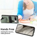 For Google Pixel 8 Carbon Fiber Wallet Flip Card K-shaped Holder Phone Case(Khaki)