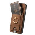 For iPhone 6 / 6s Retro Splitable Magnetic Card Bag Leather Phone Case(Brown)