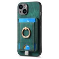 For iPhone 6 / 6s Retro Splitable Magnetic Card Bag Leather Phone Case(Green)