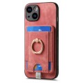 For iPhone 6 / 6s Retro Splitable Magnetic Card Bag Leather Phone Case(Pink)