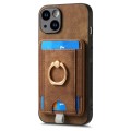 For iPhone 6 Plus / 6s Plus Retro Splitable Magnetic Card Bag Leather Phone Case(Brown)