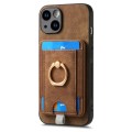 For iPhone 7 Plus / 8 Plus Retro Splitable Magnetic Card Bag Leather Phone Case(Brown)