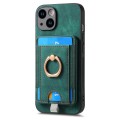 For iPhone 7 Plus / 8 Plus Retro Splitable Magnetic Card Bag Leather Phone Case(Green)