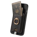 For iPhone XS Max Retro Splitable Magnetic Card Bag Leather Phone Case(Black)