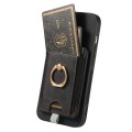 For iPhone 12 Pro Max Retro Splitable Magnetic Card Bag Leather Phone Case(Black)