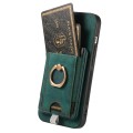 For iPhone 15 Pro Max Retro Splitable Magnetic Card Bag Leather Phone Case(Green)