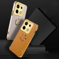 For Xiaomi Redmi Note 13 Pro 6D Electroplating Crocodile Texture Leather Back Phone Case with Holder