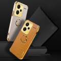 For Xiaomi Redmi Note 13 Pro+ 6D Electroplating Crocodile Texture Leather Back Phone Case with Holde