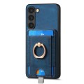 For Samsung Galaxy S8 Retro Splitable Magnetic Card Bag Leather Phone Case(Blue)