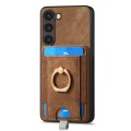 For Samsung Galaxy S8 Retro Splitable Magnetic Card Bag Leather Phone Case(Brown)