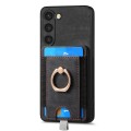 For Samsung Galaxy S8 Plus Retro Splitable Magnetic Card Bag Leather Phone Case(Black)
