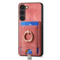 For Samsung Galaxy S8 Plus Retro Splitable Magnetic Card Bag Leather Phone Case(Pink)
