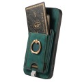 For Samsung Galaxy S22+ 5G Retro Splitable Magnetic Card Bag Leather Phone Case(Green)