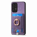 For Samsung Galaxy A05 Retro Splitable Magnetic Card Bag Leather Phone Case(Purple)