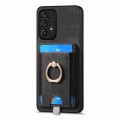 For Samsung Galaxy M14 Retro Splitable Magnetic Card Bag Leather Phone Case(Black)