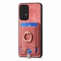 For Samsung Galaxy A22 5G Retro Splitable Magnetic Card Bag Leather Phone Case(Pink)