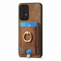 For Samsung Galaxy A21s Retro Splitable Magnetic Card Bag Leather Phone Case(Brown)