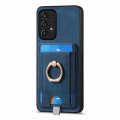 For Samsung Galaxy A13 5G/A04s Retro Splitable Magnetic Card Bag Leather Phone Case(Blue)