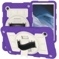 For Samsung Galaxy Tab A9 X110/X115 Silicone Hybrid PC Shockproof Tablet Case with Shoulder Strap(Ca
