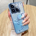 For Xiaomi 14 Pro Gradient Glitter Immortal Flower Ring All-inclusive Phone Case(Blue)