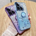 For Xiaomi 14 Gradient Glitter Immortal Flower Ring All-inclusive Phone Case(Purple)