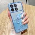 For Xiaomi Redmi K70 Gradient Glitter Immortal Flower Ring All-inclusive Phone Case(Blue)