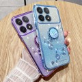 For Xiaomi Redmi K70 Gradient Glitter Immortal Flower Ring All-inclusive Phone Case(Purple)