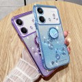 For Xiaomi Redmi Note 13R Pro Gradient Glitter Immortal Flower Ring All-inclusive Phone Case(Purple)