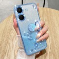 For Xiaomi Redmi 13C 4G Gradient Glitter Immortal Flower Ring All-inclusive Phone Case(Purple)