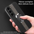For Samsung Galaxy S23 5G Magnetic Litchi Leather Back Phone Case with Holder(Black)