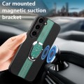 For Samsung Galaxy S23+ 5G Magnetic Litchi Leather Back Phone Case with Holder(Green)