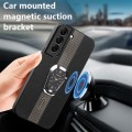 For Samsung Galaxy S22 5G Magnetic Litchi Leather Back Phone Case with Holder(Black)