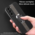 For Samsung Galaxy S21+ 5G Magnetic Litchi Leather Back Phone Case with Holder(Black)