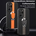 For Samsung Galaxy Note20 Ultra Magnetic Litchi Leather Back Phone Case with Holder(Orange)