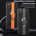For Samsung Galaxy Note20 Magnetic Litchi Leather Back Phone Case with Holder(Orange)