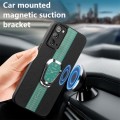For Samsung Galaxy Note20 Magnetic Litchi Leather Back Phone Case with Holder(Green)