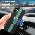 For Samsung Galaxy A04 4G Magnetic Litchi Leather Back Phone Case with Holder(Green)