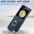 For Samsung Galaxy Z Flip6 5G Retro Skin-feel Ring Multi-card Wallet Phone Case(Blue)