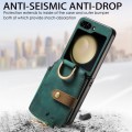 For Samsung Galaxy Z Flip5 5G Retro Skin-feel Ring Zipper Wallet Phone Case(Green)