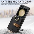 For Samsung Galaxy Z Flip5 5G Retro Skin-feel Ring Zipper Wallet Phone Case(Black)
