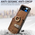 For Samsung Galaxy Z Flip4 Retro Skin-feel Ring Zipper Wallet Phone Case(Brown)