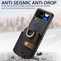 For Samsung Galaxy Z Flip4 Retro Skin-feel Ring Zipper Wallet Phone Case(Black)