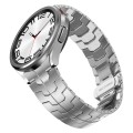 For Samsung Galaxy Watch 6 40 / 44mm Lron Man Curved Connection Stainless Steel Watch Band(Silver)