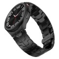 For Samsung Galaxy Watch 6 40 / 44mm Lron Man Curved Connection Stainless Steel Watch Band(Black)