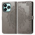 For Umidigi A15 Mandala Flower Embossed Leather Phone Case(Gray)