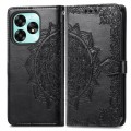 For Umidigi A15 Mandala Flower Embossed Leather Phone Case(Black)