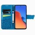 For Xiaomi Redmi 12 5G Butterfly Love Flower Embossed Leather Phone Case(Blue)