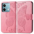 For Xiaomi Redmi Note 13  5G Butterfly Love Flower Embossed Leather Phone Case(Pink)