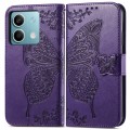 For Xiaomi Redmi Note 13  5G Butterfly Love Flower Embossed Leather Phone Case(Purple)