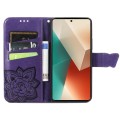 For Xiaomi Redmi Note 13  5G Butterfly Love Flower Embossed Leather Phone Case(Purple)